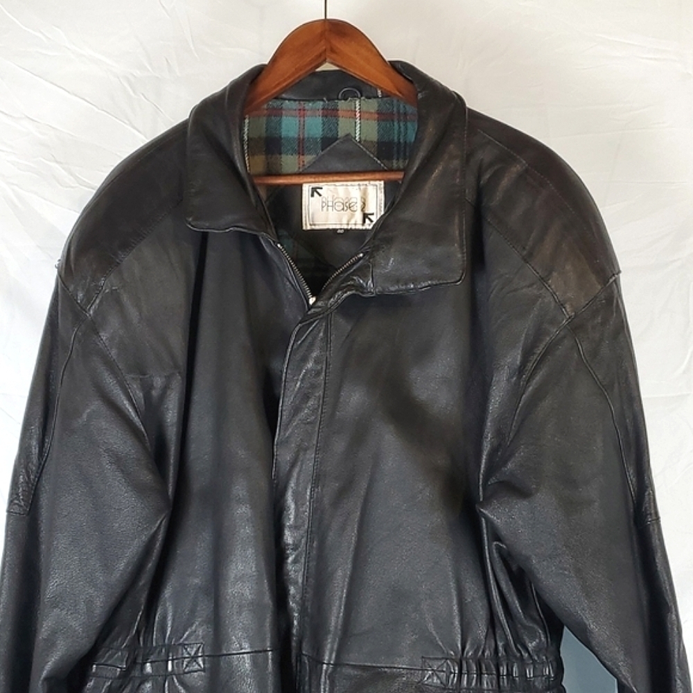 Vintage Phase 2 Black Leather Jacket - Picture 2 of 11